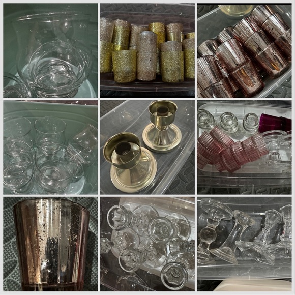 Wedding decor candle holders glass frames 70+ pcs SALE $60 or offer